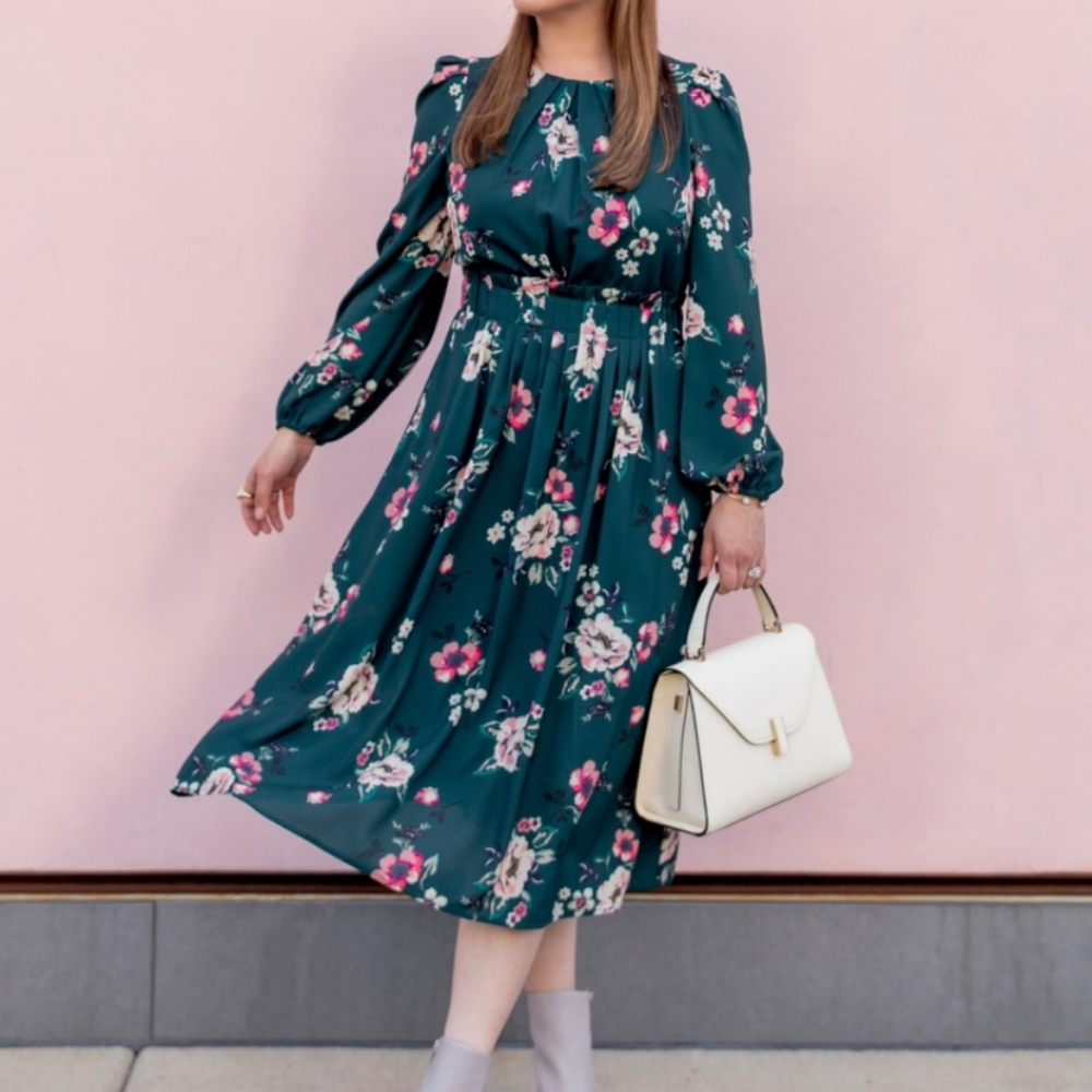 Eliza J Floral Print Long Sleeve Dress - Picture 8 of 8